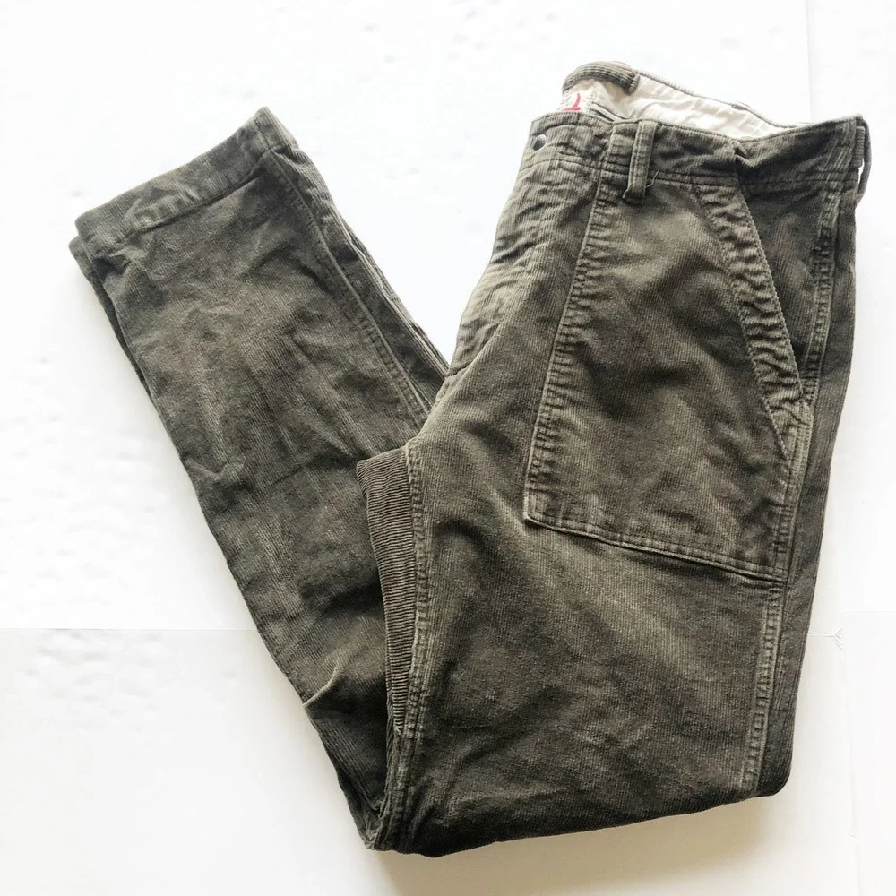Relwen Pants Mens 36 Corduroy Supply Pant Olive Brown Stretch Utility Trousers